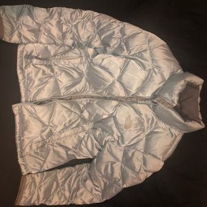 Light blue NorthFace light puffer jacket large